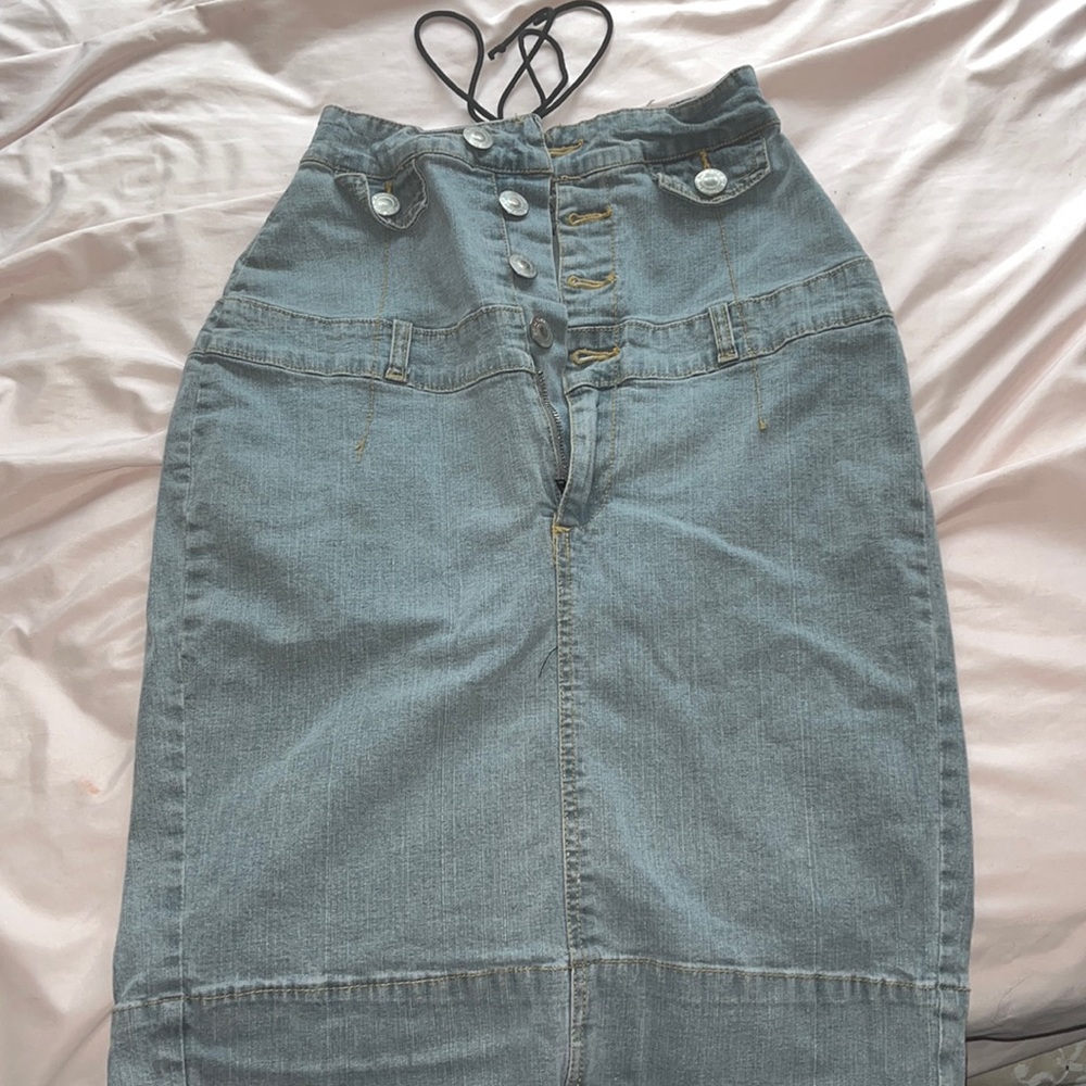 DENIM CORSET SKIRT